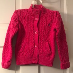Ralph Lauren pink button up sweater, 24 months